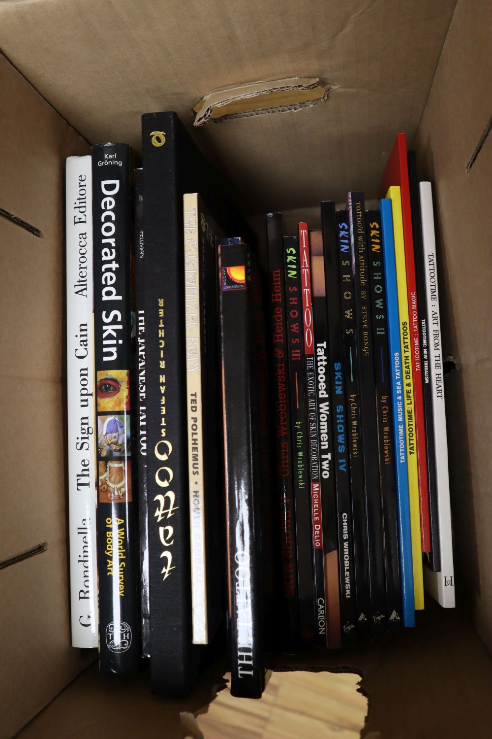 A collection of books on Tattooing, including Gronig (Karl), Decorative Skin,